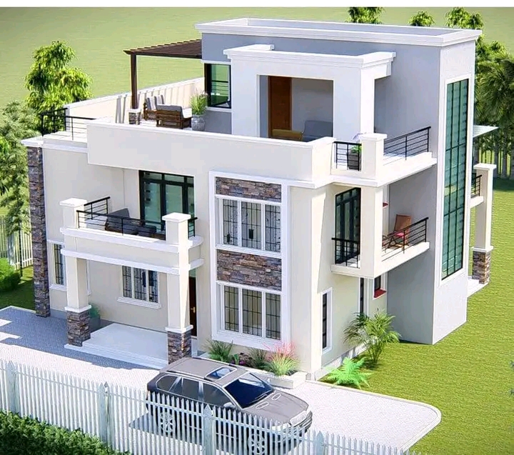 4br maisonette flatroof house designs in Kenya