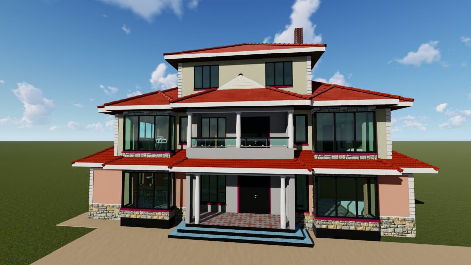 5 bedroom house kenya, 5 bedrooms maisonette house plan kenya, house design kenya, 5 bedrooms house design kenya