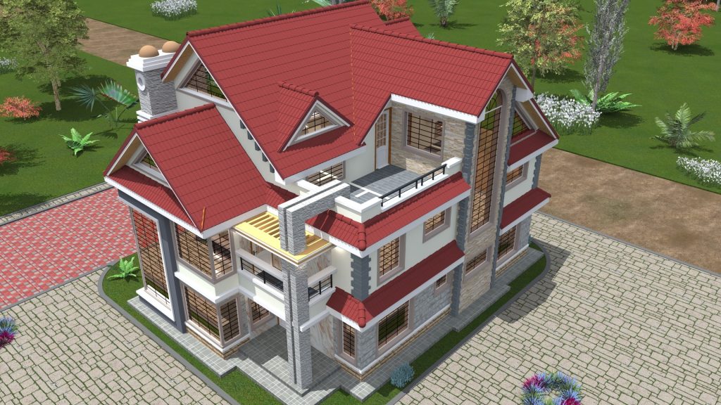 6BR Maisonette House Plans in Kenya