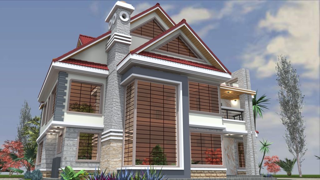 3BR Maisonette House Plans in Kenya