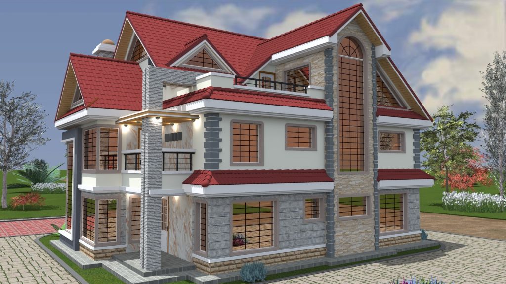5BR Maisonette House Designs in Kenya