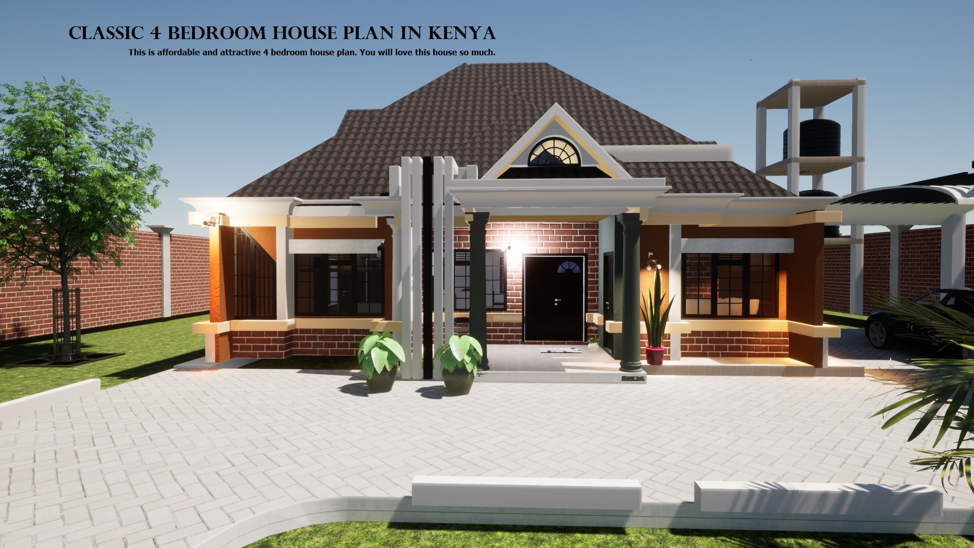 4 Bedroom Bungalow House Plan in Kenya