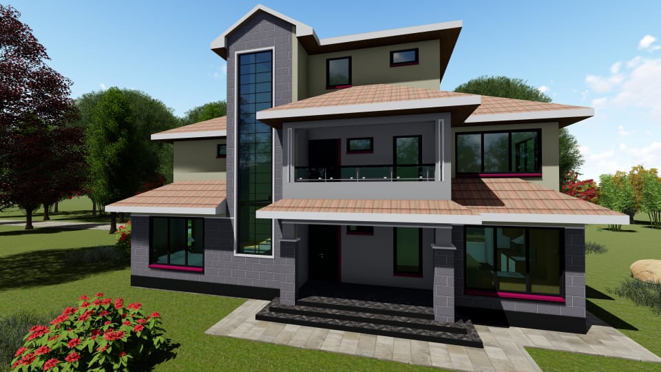 5BR Maisonette House Designs in Kenya