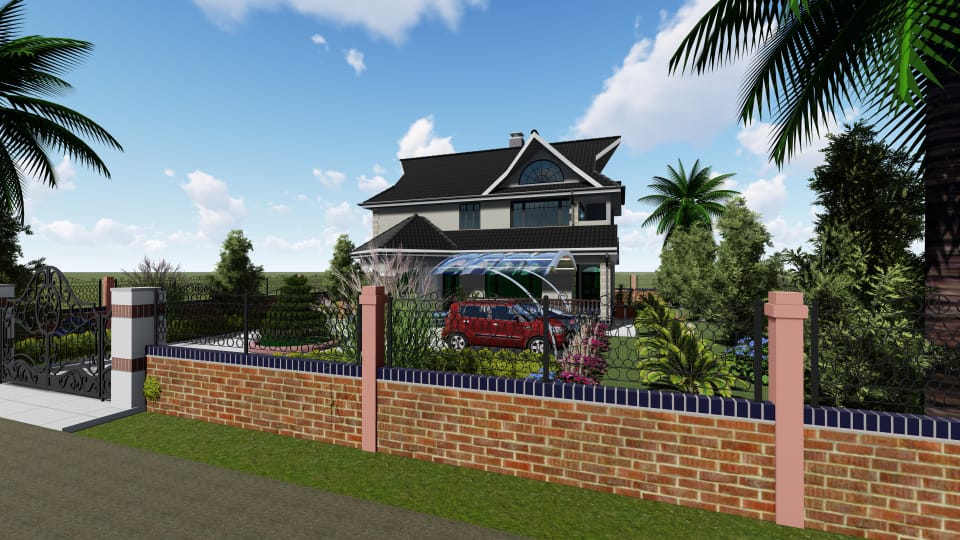 4BR Maisonette House Drawings with Attic Roof in Kenya