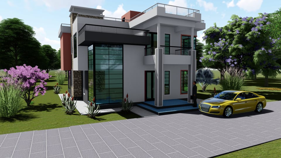 4-bedroom maisonette house drawings in Kenya