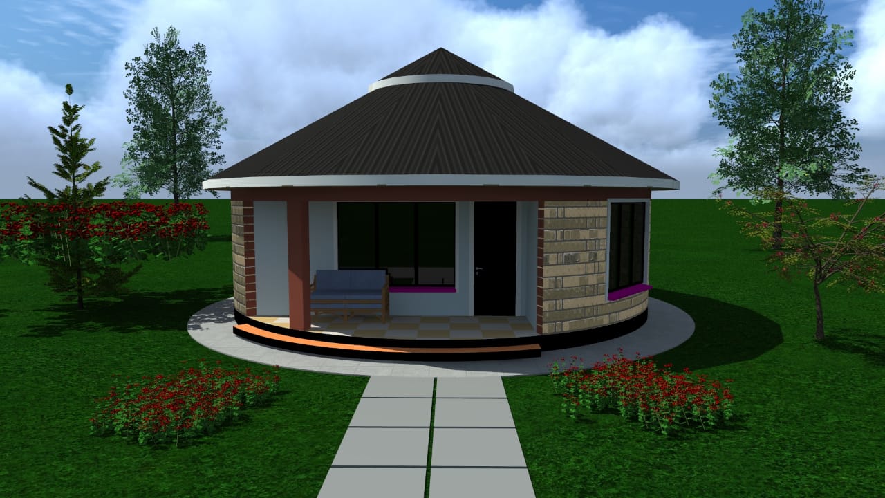 2-bedroom round house drawings in Kenya