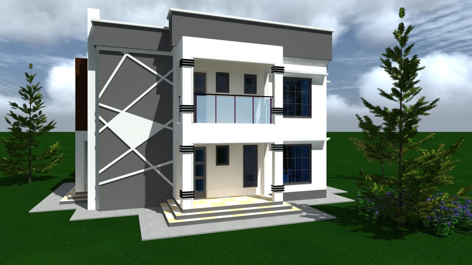 4 Bedroom Maisonette flat roof design in Kenya